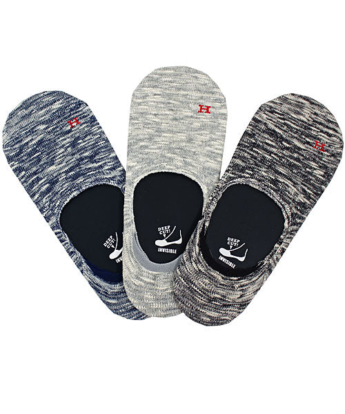 トップイズム TopIsm Healthknit ヘルスニット 靴下 3足セット ソックス メンズ 抗菌防臭 Ag加工 無地 ボーダー スラブ インステップソックス フットカバー ショート,17-スラブベーシック