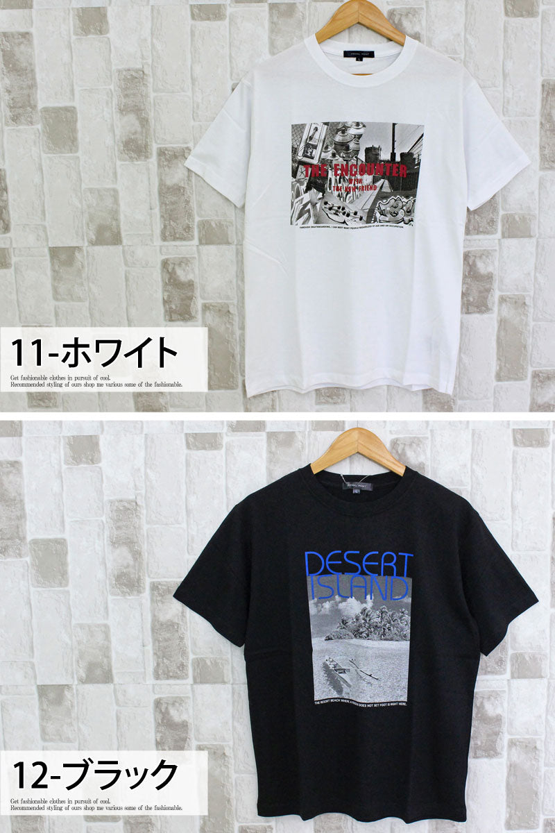 トップイズム TopIsm アメカジ サーフ メッセージロゴ フォトプリント ロゴT ミリタリー クルーネック 半袖 Tシャツ メンズ ティーシャツ トップス 春夏