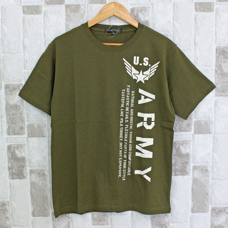 トップイズム TopIsm アメカジ サーフ メッセージロゴ フォトプリント ロゴT ミリタリー クルーネック 半袖 Tシャツ メンズ ティーシャツ トップス 春夏