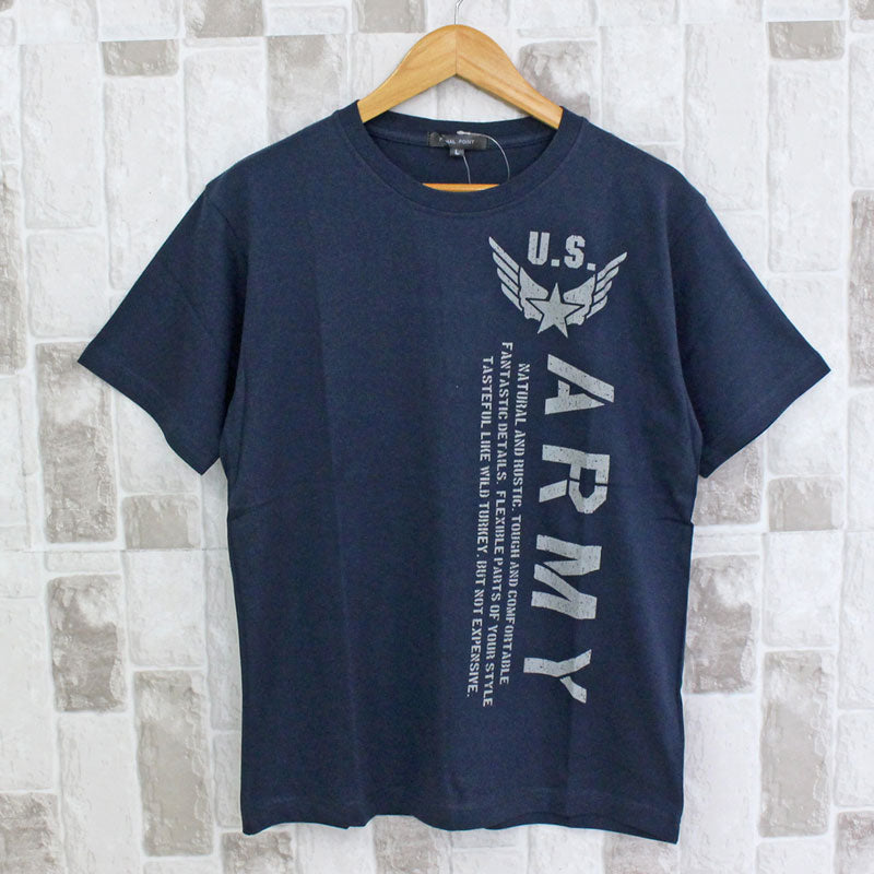 トップイズム TopIsm アメカジ サーフ メッセージロゴ フォトプリント ロゴT ミリタリー クルーネック 半袖 Tシャツ メンズ ティーシャツ トップス 春夏 （13-ネイビー） 13-ネイビー