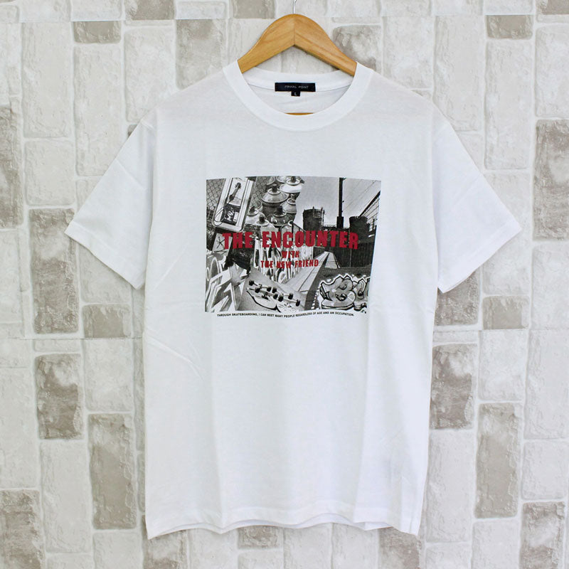 トップイズム TopIsm アメカジ サーフ メッセージロゴ フォトプリント ロゴT ミリタリー クルーネック 半袖 Tシャツ メンズ ティーシャツ トップス 春夏 （11-ホワイト） 11-ホワイト