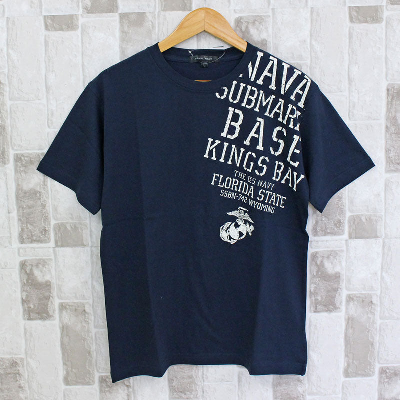 トップイズム TopIsm アメカジ サーフ メッセージロゴ フォトプリント ロゴT ミリタリー クルーネック 半袖 Tシャツ メンズ ティーシャツ トップス 春夏 （16-ネイビー） 16-ネイビー
