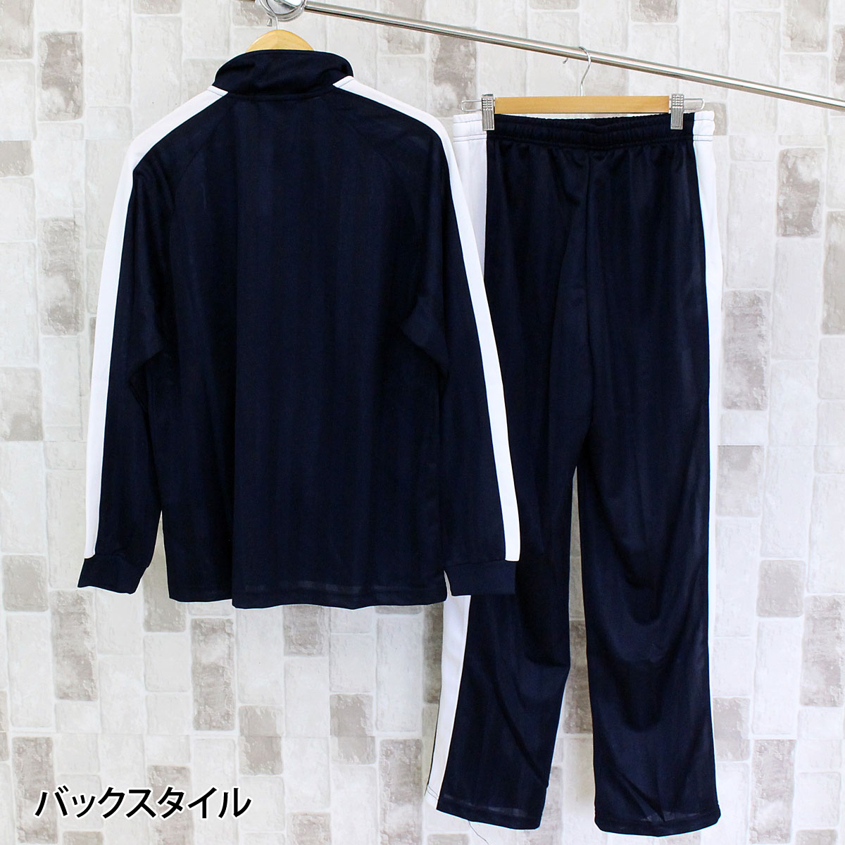 トップイズム TopIsm ジャージ セットアップ 上下セット メンズ シャドーストライプ ブリスター トラックジャケット パンツ サイドライン シンプル 男女兼用 ユニセックス （4-ネイビー×ホワイト） 4-ネイビー×ホワイト