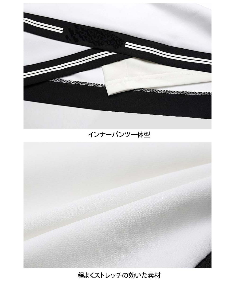 トップイズム TopIsm ゴルフスカート レディース ゴルフウェア タイトスカート ミニ丈 短め ストレッチ 無地 インナーパンツ裏地付 おしゃれ かわいい 韓国系 小さいサイズ （1-ホワイト） 1-ホワイト