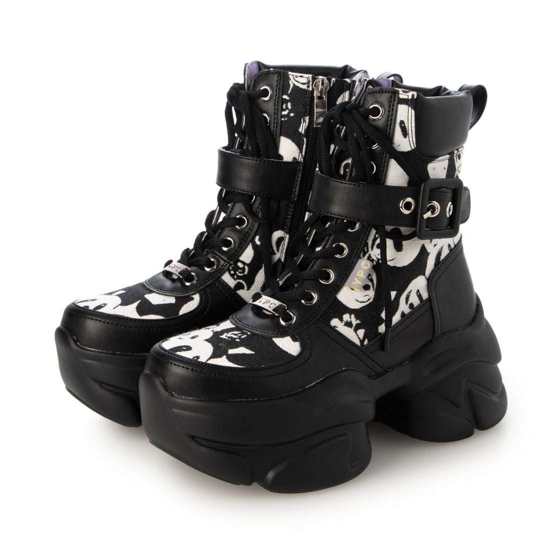 ヨースケ YOSUKE 厚底ハイカットスニーカー （ブラックホワイト） ブラックホワイト