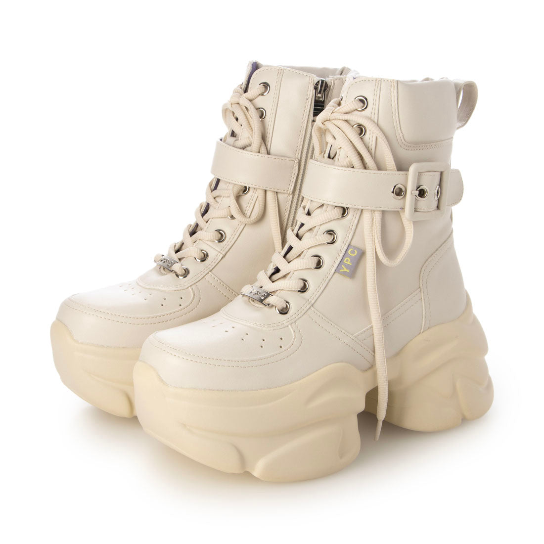 ヨースケ YOSUKE 厚底ハイカットスニーカー （アイボリー） アイボリー