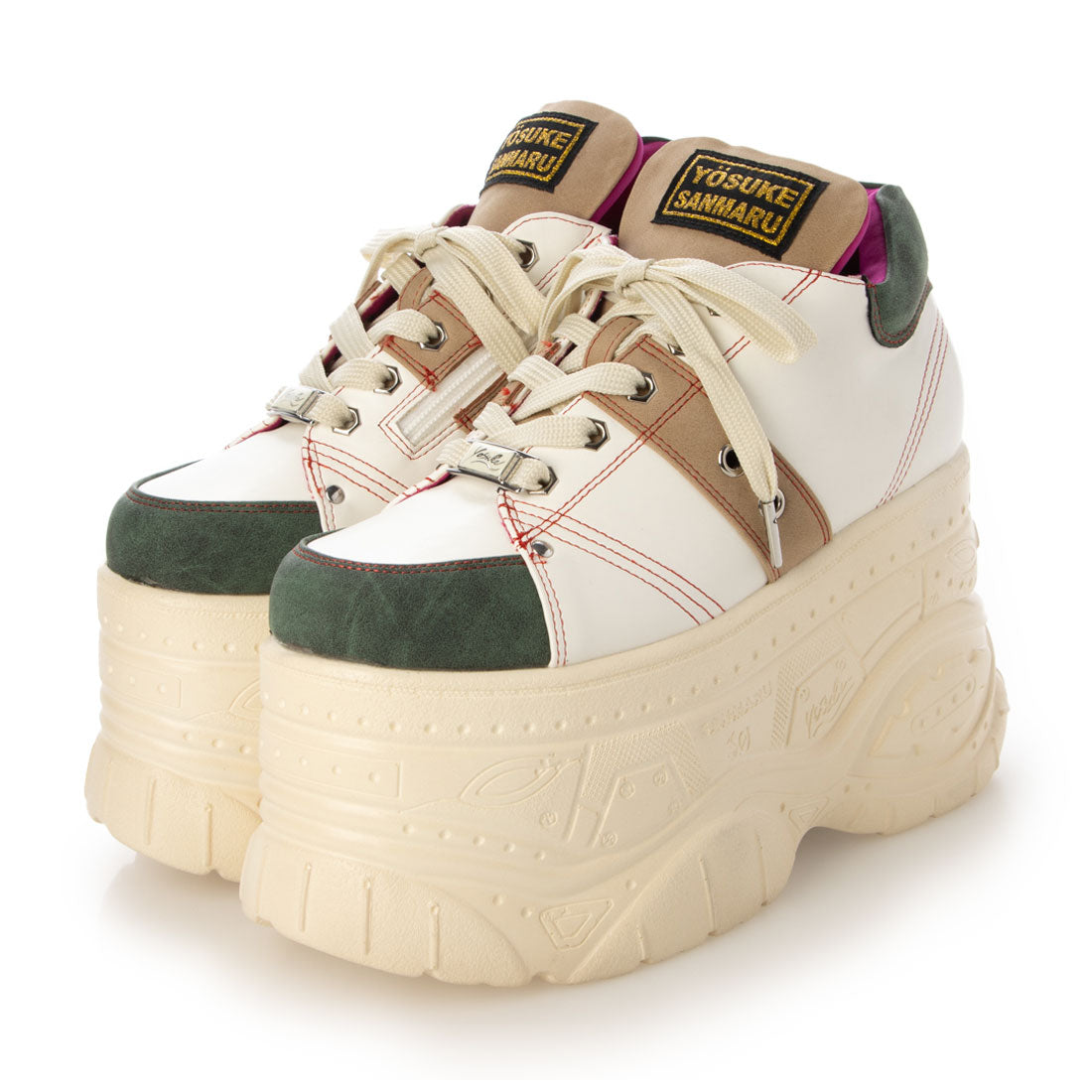 ヨースケ YOSUKE 厚底スニーカー,ベージュコンビ