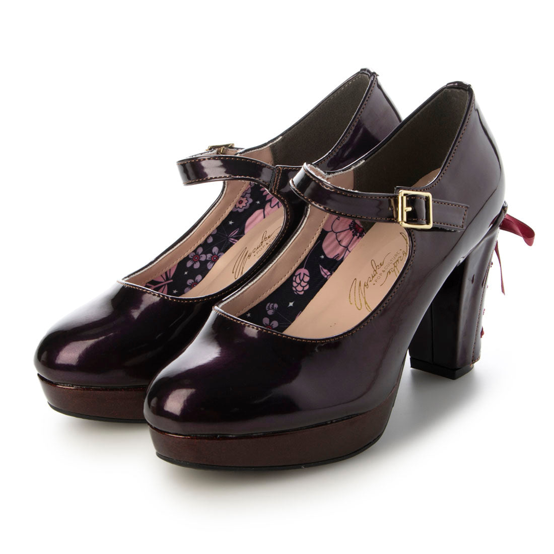 ヨースケ YOSUKE バックリボンパンプス （パープル） パープル