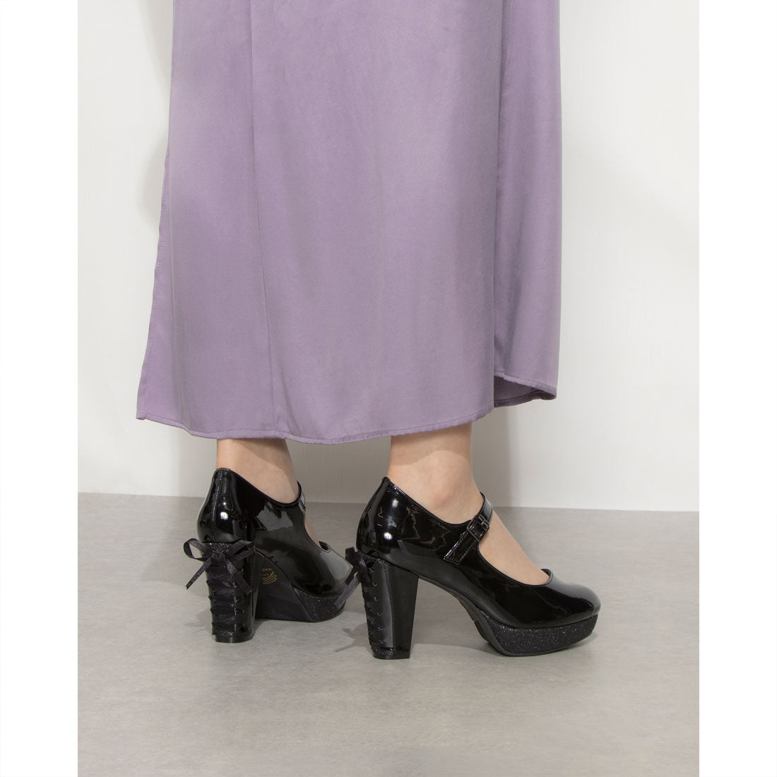 ヨースケ YOSUKE バックリボンパンプス （パープル） パープル