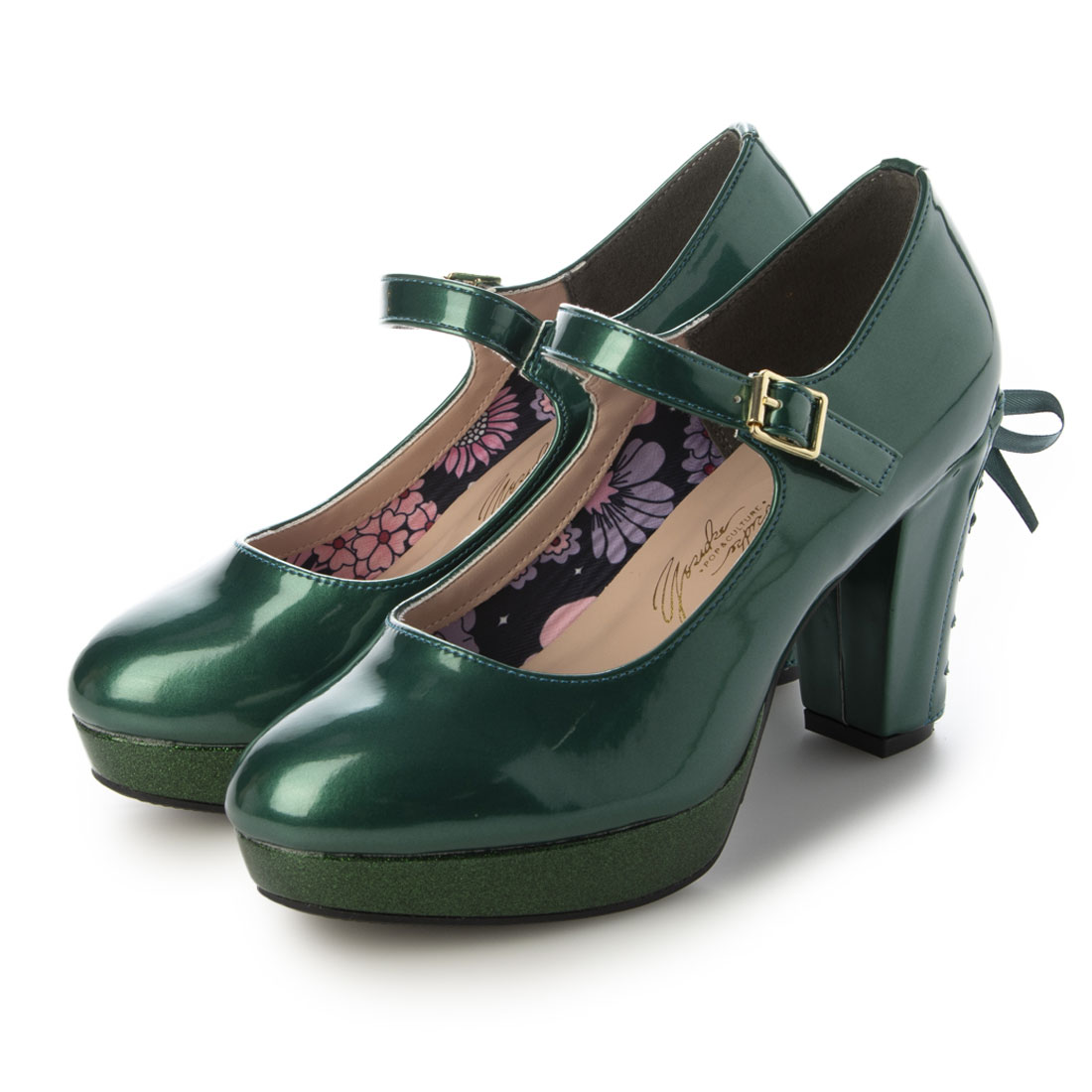 ヨースケ YOSUKE バックリボンパンプス （グリーン） グリーン