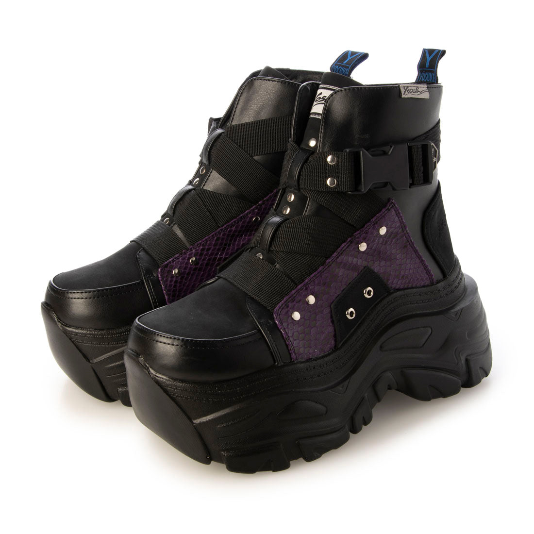 ヨースケ YOSUKE 厚底スニーカー,ブラックパープル