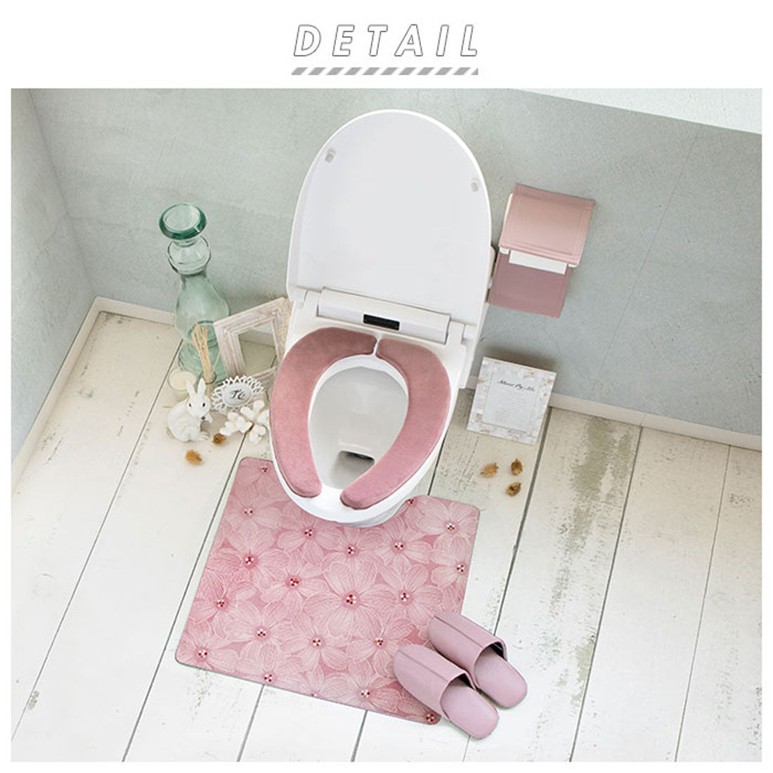 Yokozuna Creation YOKOZUNA CREATION Lazy Wipeable Toilet Mat with Patt
