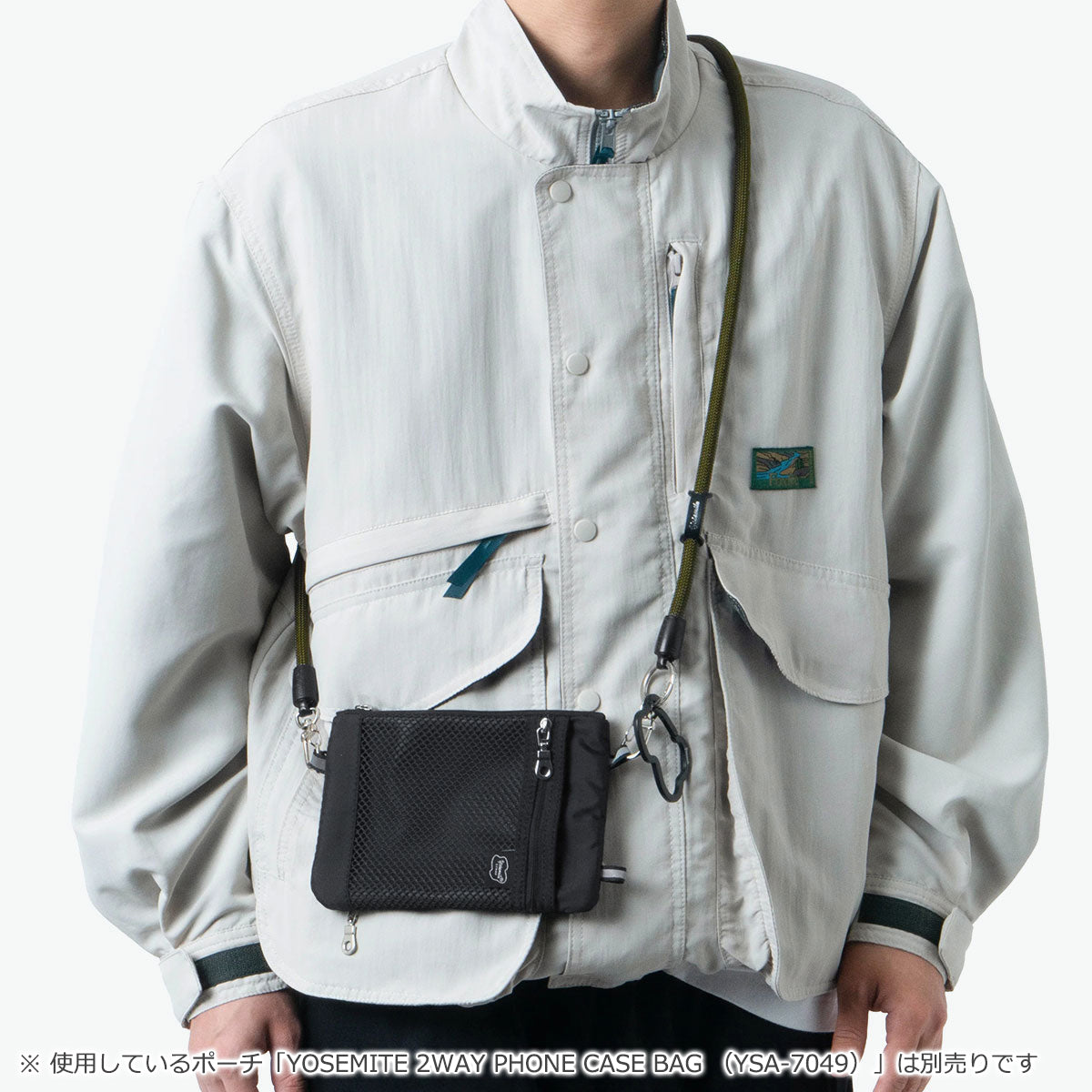 ヨセミテストラップ YOSEMITE STRAP 正規取扱店 ストラップ スマホ 紐 ホルダー 首掛け 挟む コード ロープ ブランド 丈夫 モバイルストラップ ショルダー 携帯 おしゃれ 日本製 2WAY MOBILE YMS-1000 （MadBlack） MadBlack