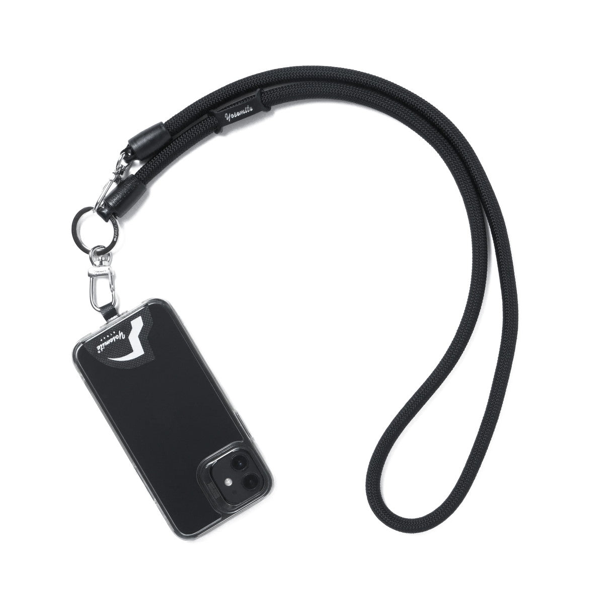ヨセミテストラップ YOSEMITE STRAP 正規取扱店 ストラップ スマホ 紐 ホルダー 首掛け 挟む コード ロープ ブランド 丈夫 モバイルストラップ ショルダー 携帯 おしゃれ 日本製 2WAY MOBILE YMS-1000 （MadBlack） MadBlack
