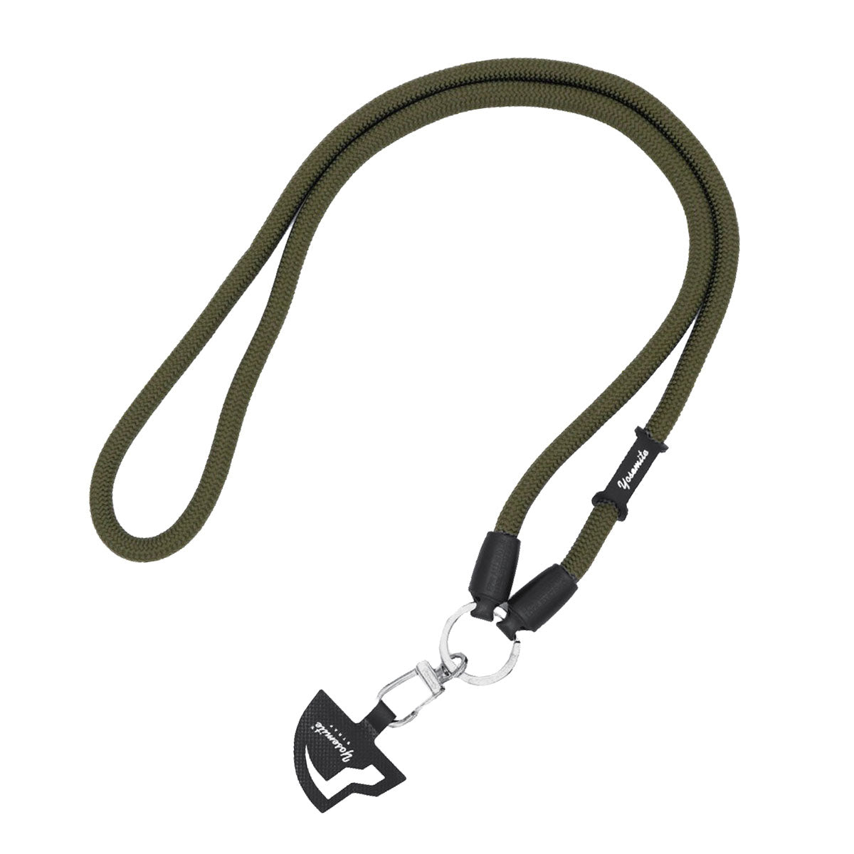 ヨセミテストラップ YOSEMITE STRAP 正規取扱店 ストラップ スマホ 紐 ホルダー 首掛け 挟む コード ロープ ブランド 丈夫 モバイルストラップ ショルダー 携帯 おしゃれ 日本製 120cm MOBILE YMS-3000 （Military） Military