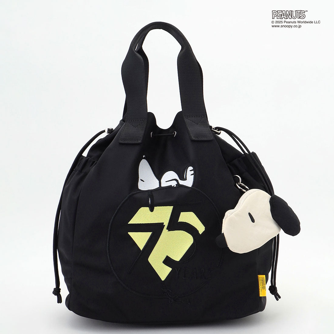 イザック Y'SACCS SNOOPYデザイン  2way巾着トート （ブラック） ブラック