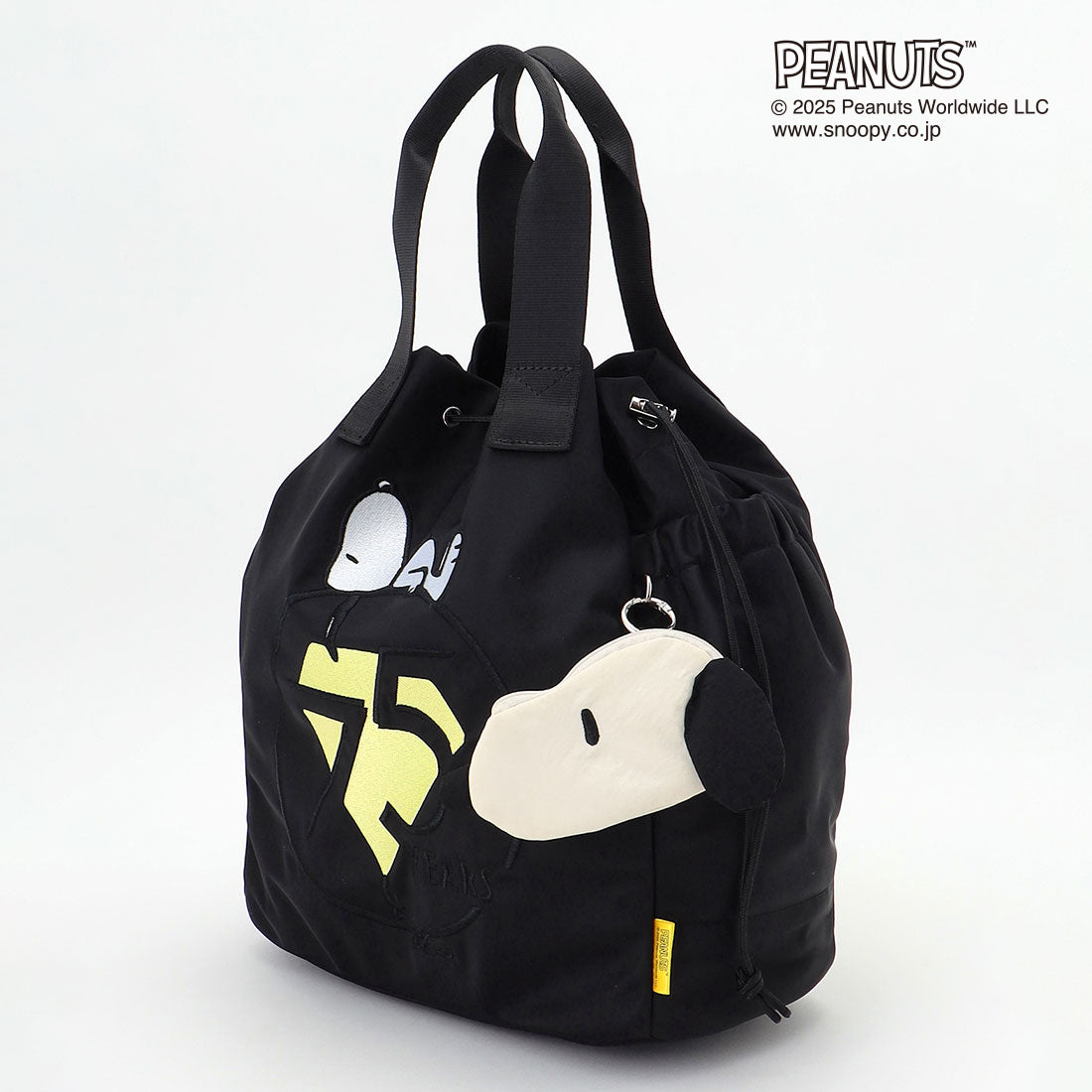イザック Y'SACCS SNOOPYデザイン  2way巾着トート （ブラック） ブラック