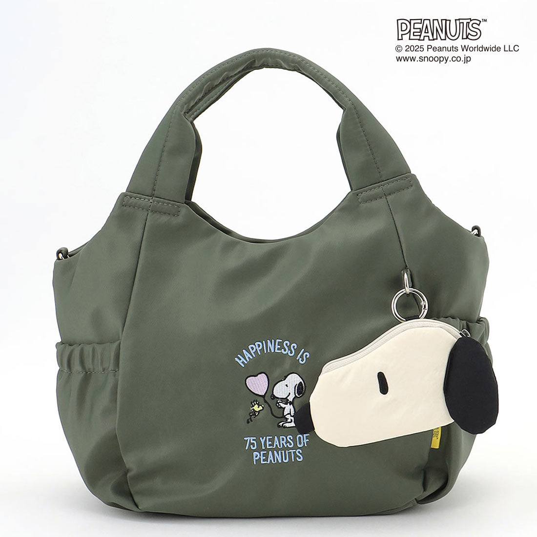 イザック Y'SACCS SNOOPYデザイン ギャザー2wayミニトート （カーキ） カーキ