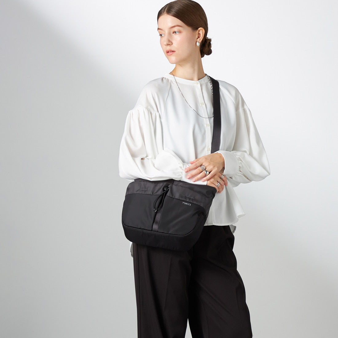 イザック Y'SACCS ドローストリング コンビカラーショルダー （ダークグレー） ダークグレー