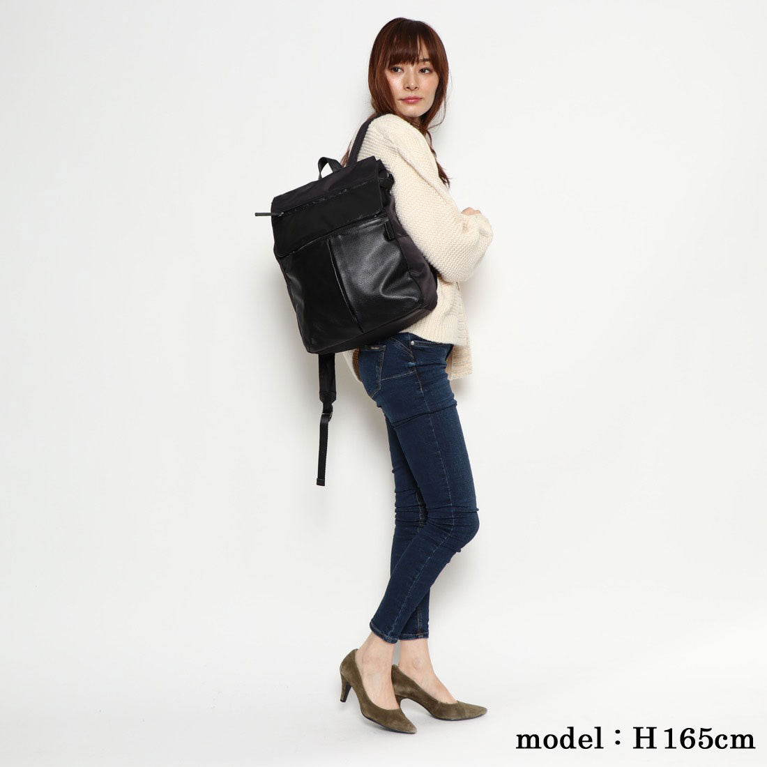 イザック YSACCS ナイロン×牛革コンビシリーズ リュックサック Mサイズ