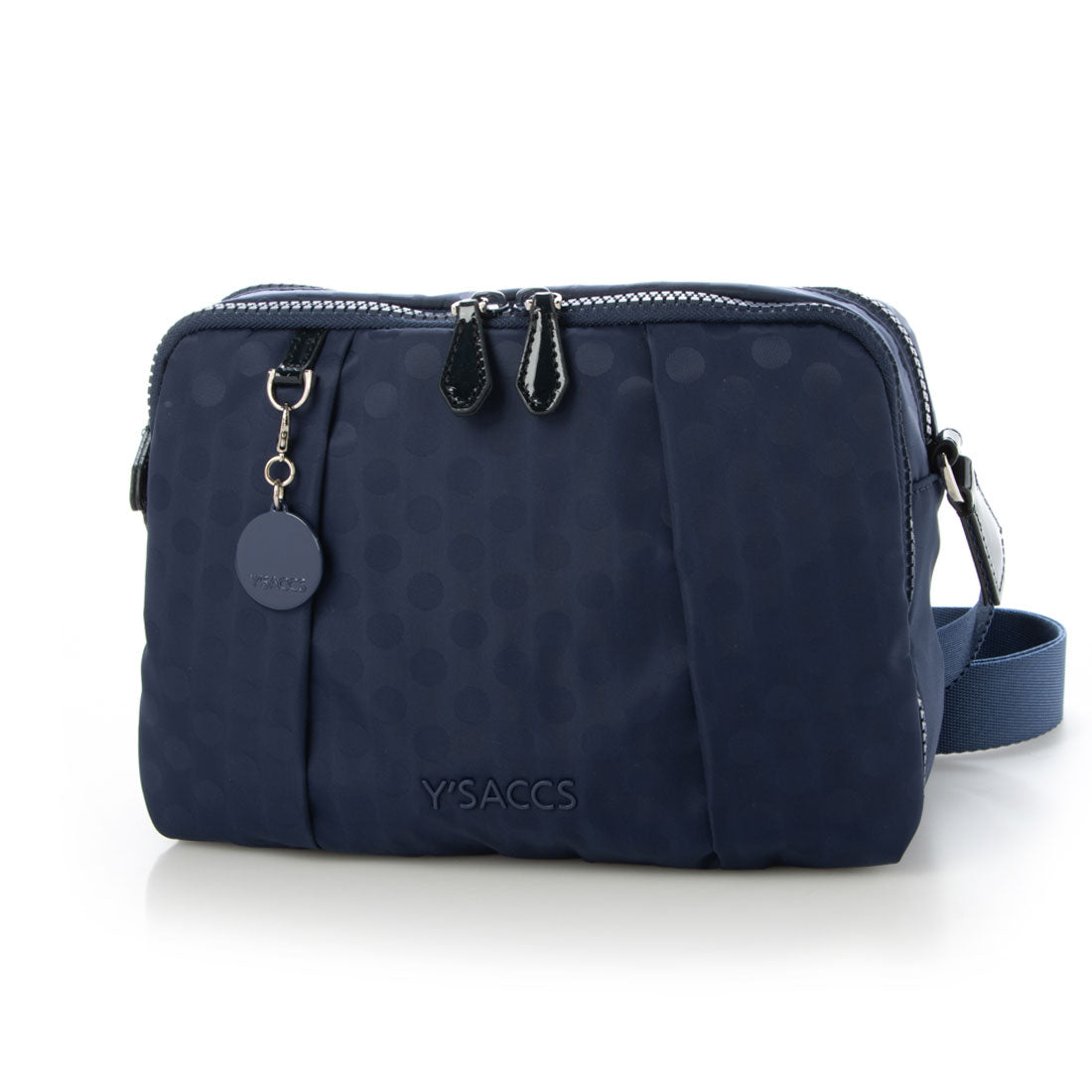 イザック Y'SACCS Polka Dots スクエアポシェット,ネイビー