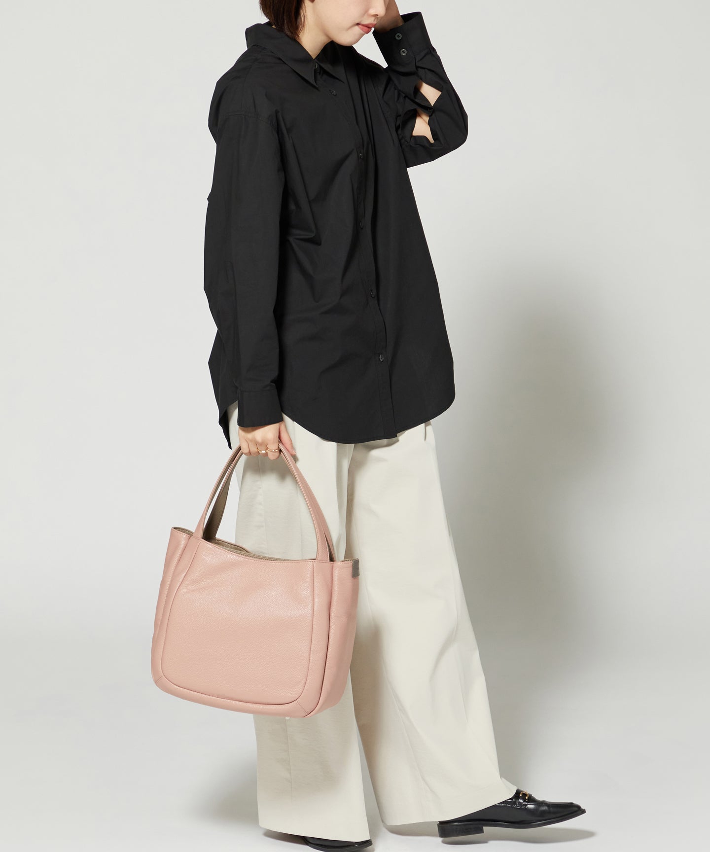 Y'SACCS Shrink Leather Tote, Medium Size