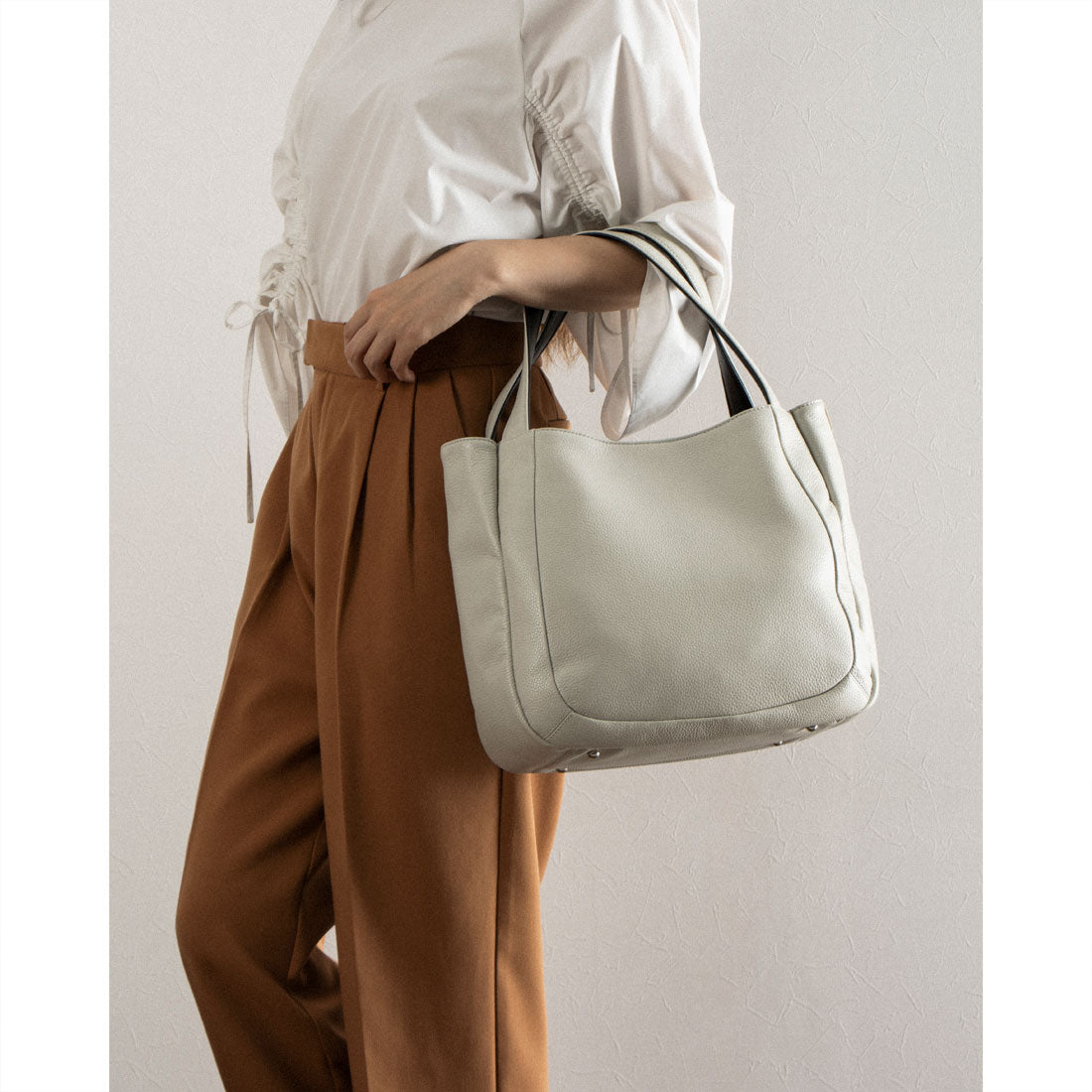 Y'SACCS Shrink Leather Tote, Medium Size