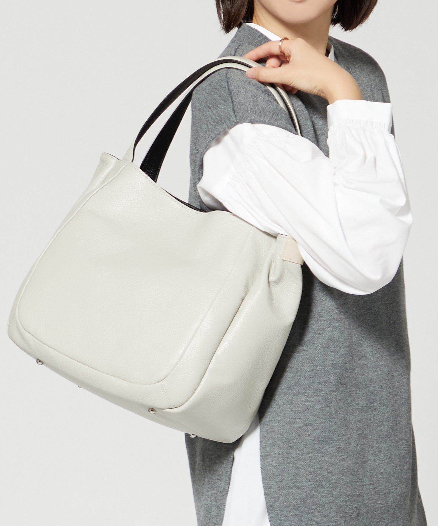 Y'SACCS Shrink Leather Tote, Medium Size