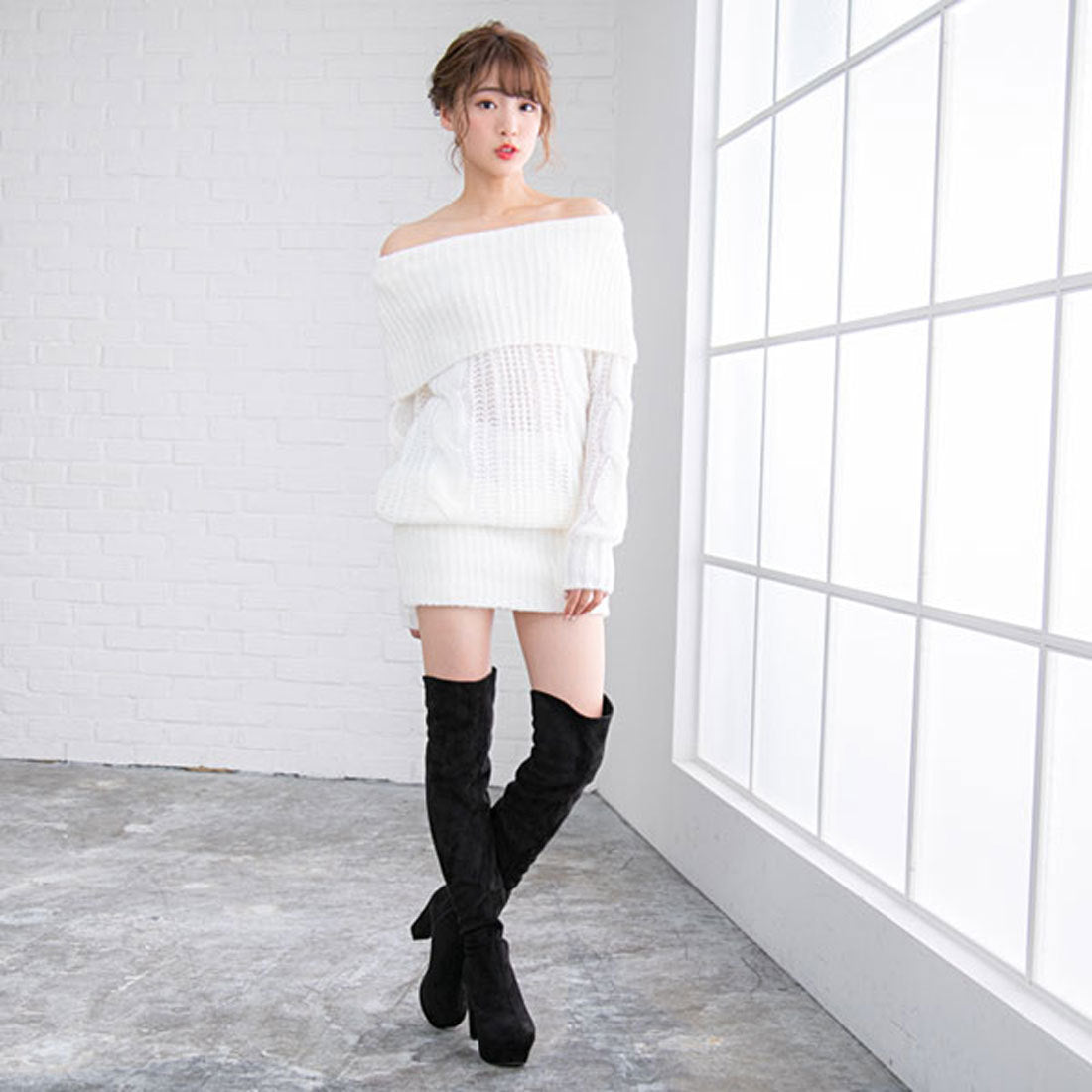 ユメテンボウ 夢展望 美脚フィットニーハイブーツ