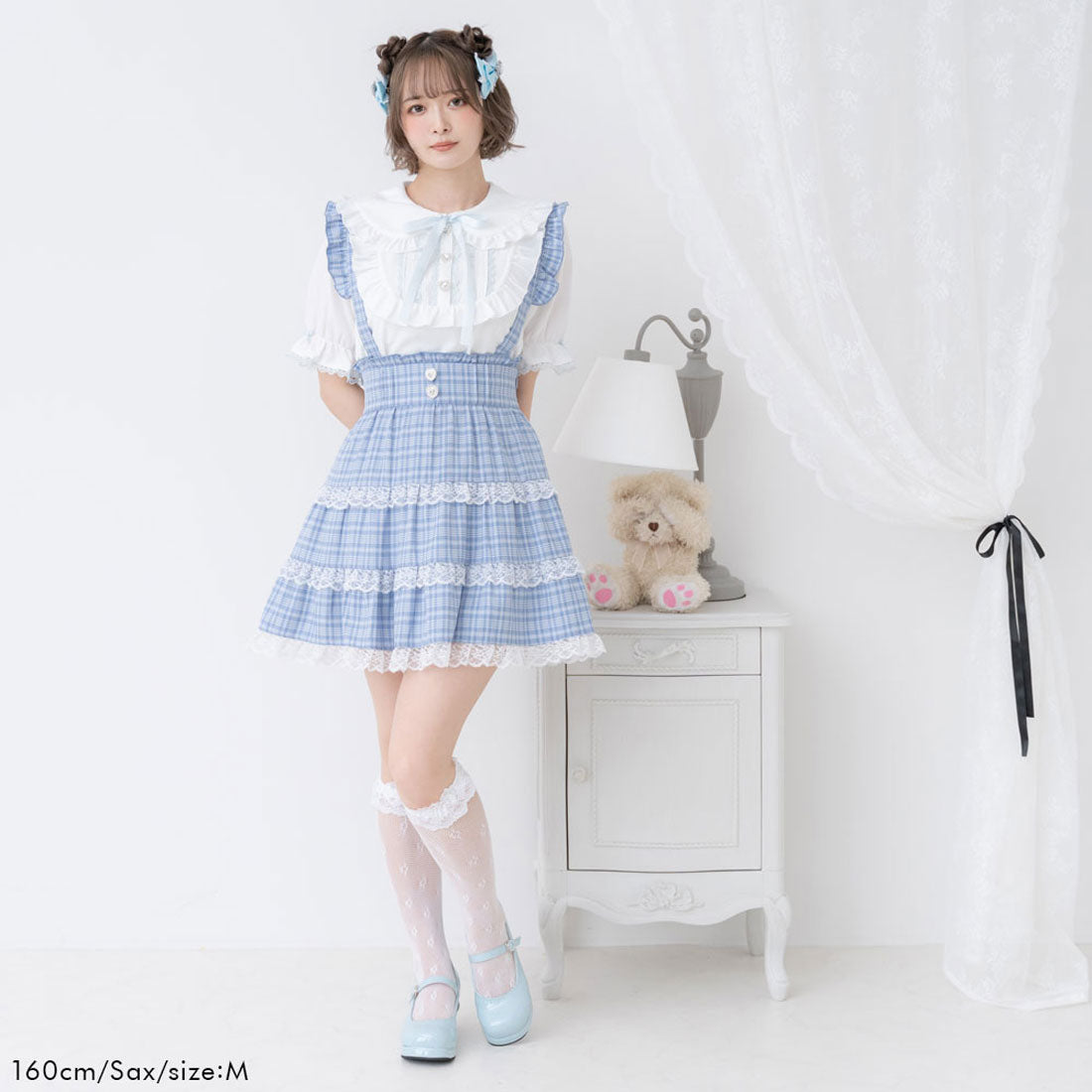 ユメテンボウ 夢展望 レースチェックティアードサススカート