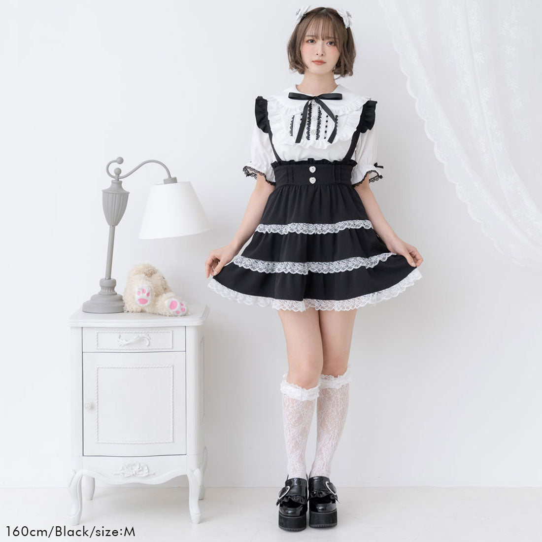 ユメテンボウ 夢展望 レースチェックティアードサススカート