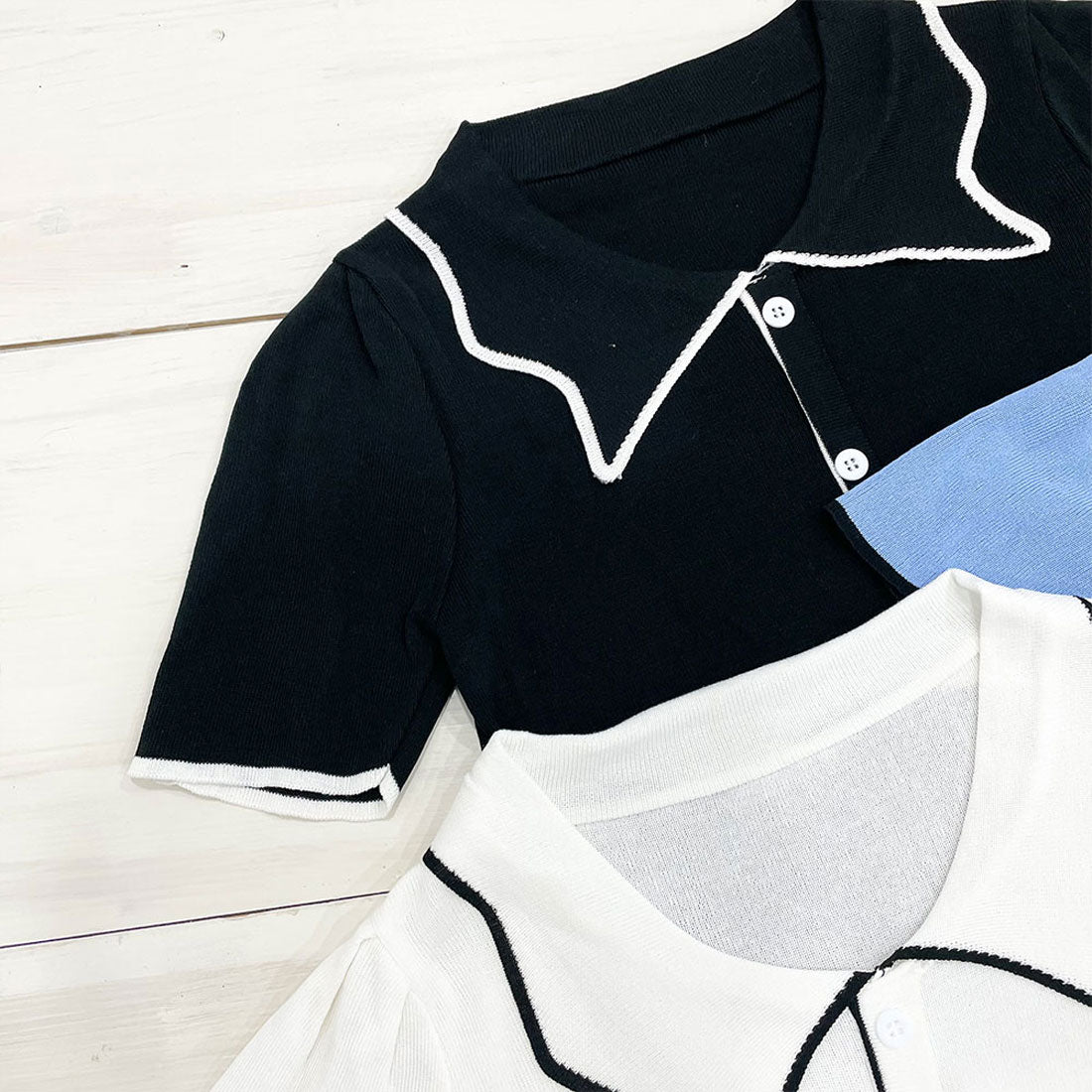 ユメテンボウ 夢展望 パフスリーブ半袖ニット