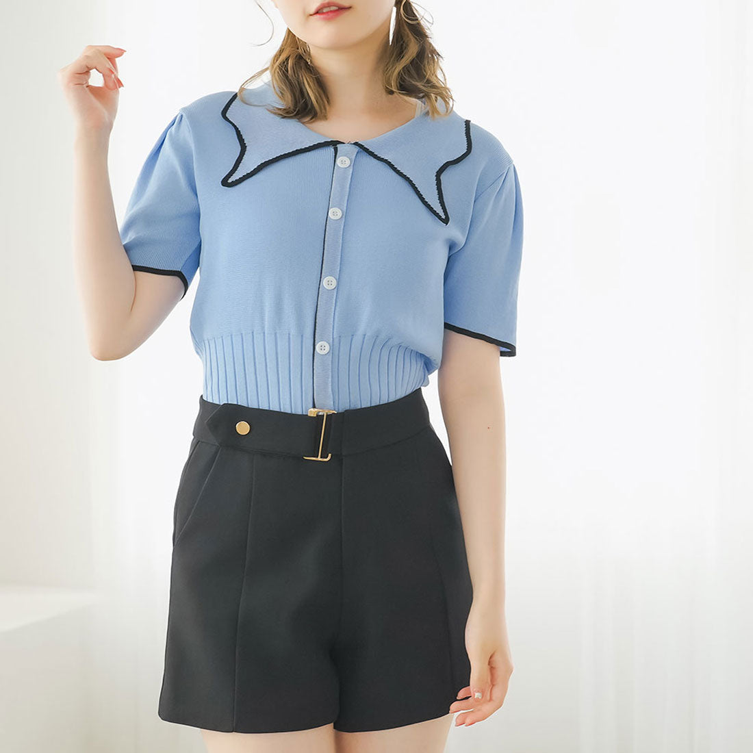 ユメテンボウ 夢展望 パフスリーブ半袖ニット