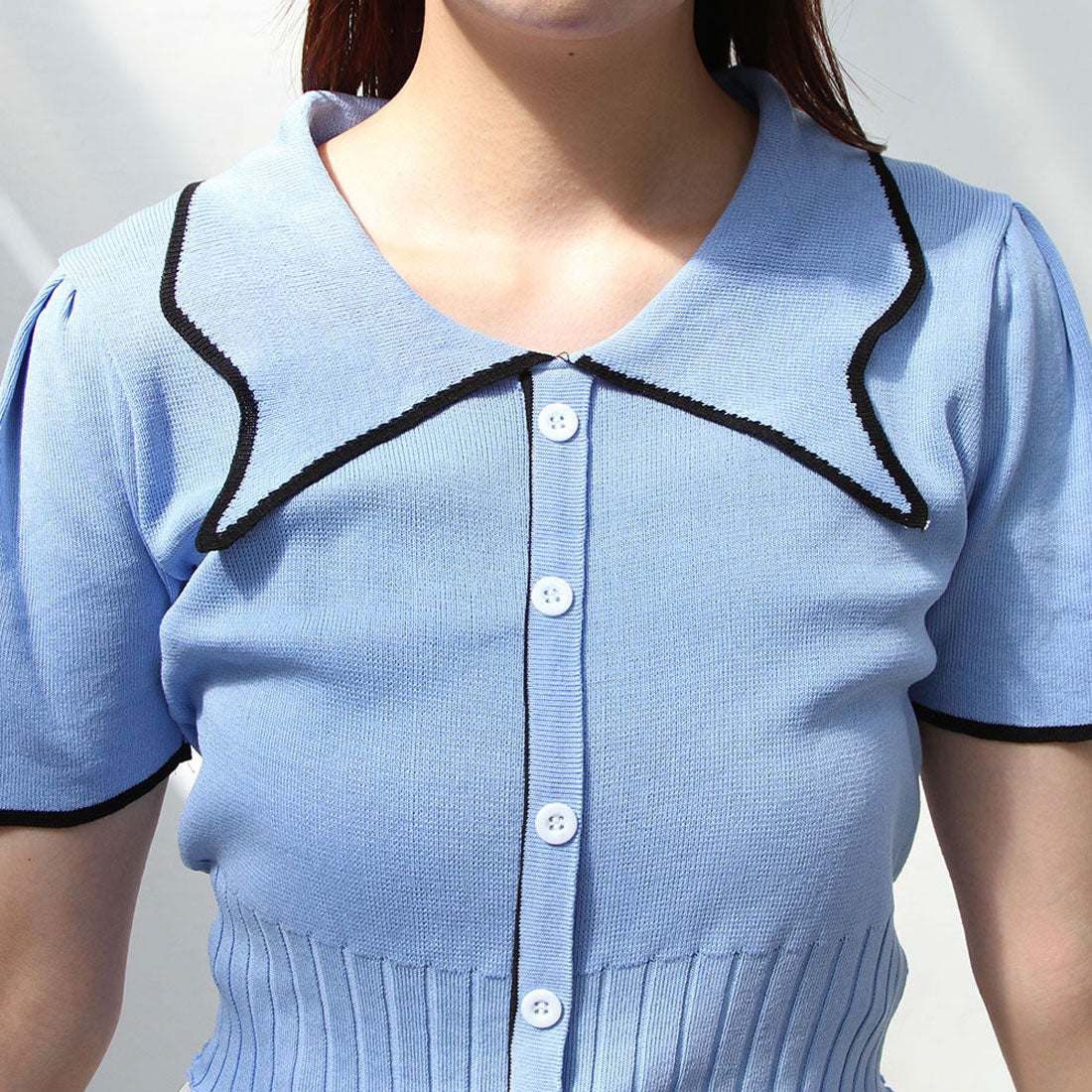 ユメテンボウ 夢展望 パフスリーブ半袖ニット