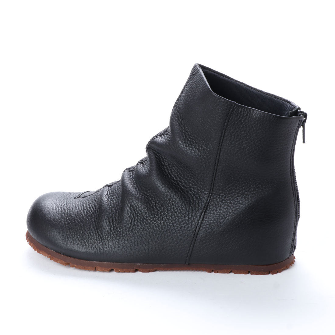 Yuriko Matsumoto short boots hallux valgus genuine leather flat wrinkled boots