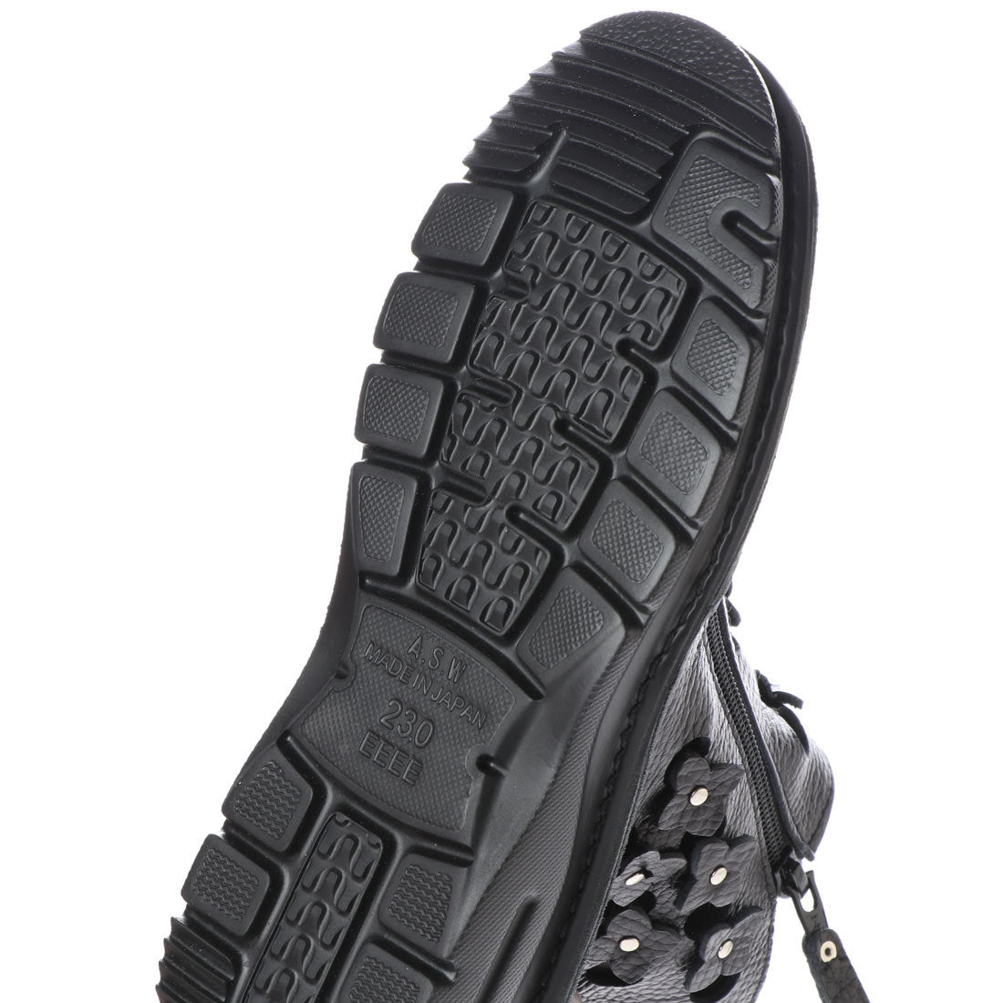 Yuriko Matsumoto Spring boots, boots, short boots, 4E, flowers, genuine leather, travel, lightweight sole, made in Japan