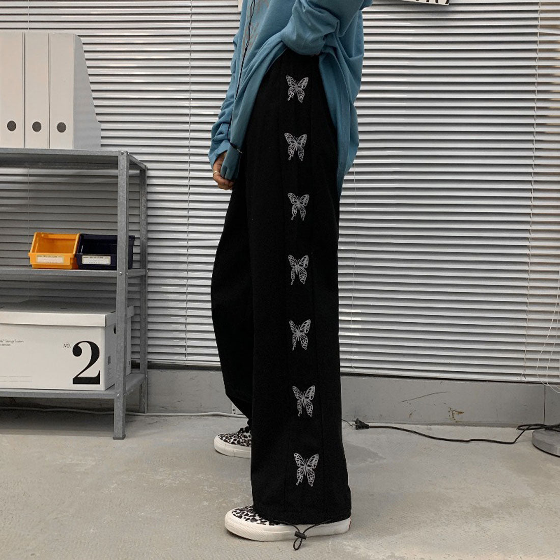 ゾエ ジェンコ Zoe Jenko サイドライン バタフライ スウェットパンツ 8358,BLK