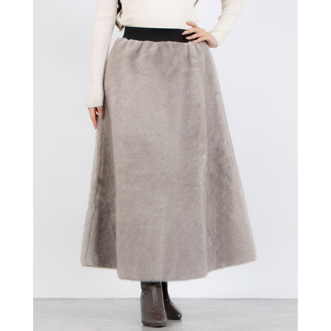 モトマチゼラール 元町ゼラール Eco Mink Fur Skirt （グレージュ） グレージュ