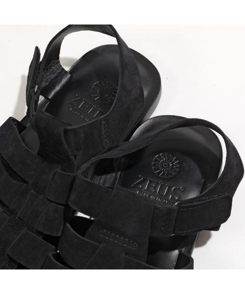 null null ZEUS サンダル 23009 バックストラップ レザー （CAMOSCIO-NERO/ブラック） CAMOSCIO-NERO/ブラック