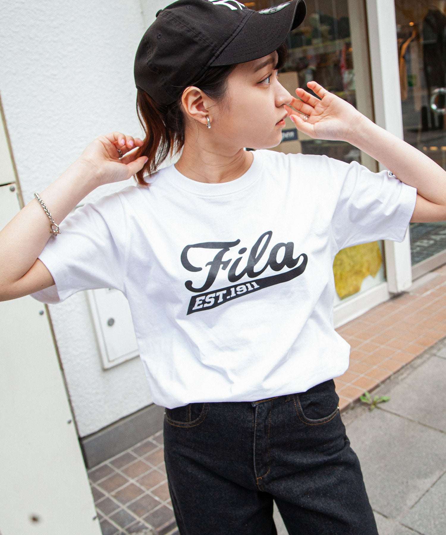 ジップファイブ ZIP FIVE ベースボールロゴテイストTシャツ,G-ホワイト