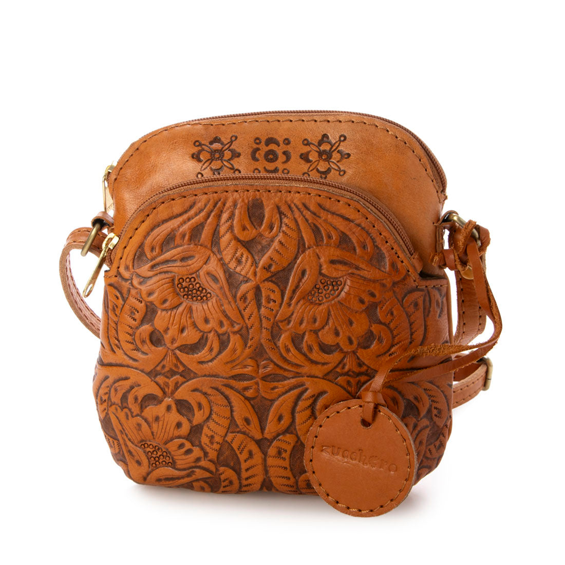 ズッケロ zucchero レザーカービングショルダー （BROWN） BROWN