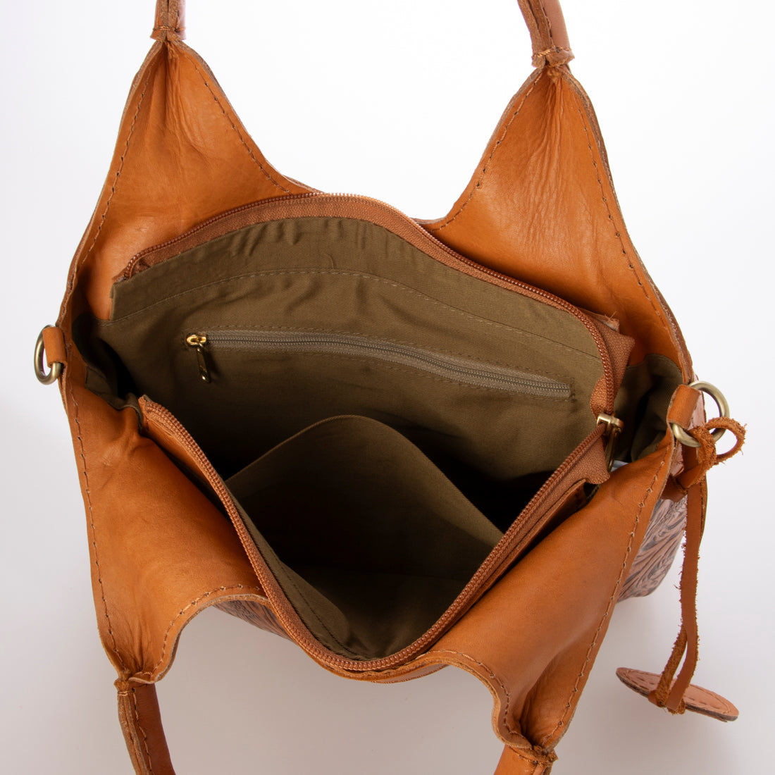 ズッケロ zucchero レザーカービング2WAYトートバッグ （BROWN） BROWN