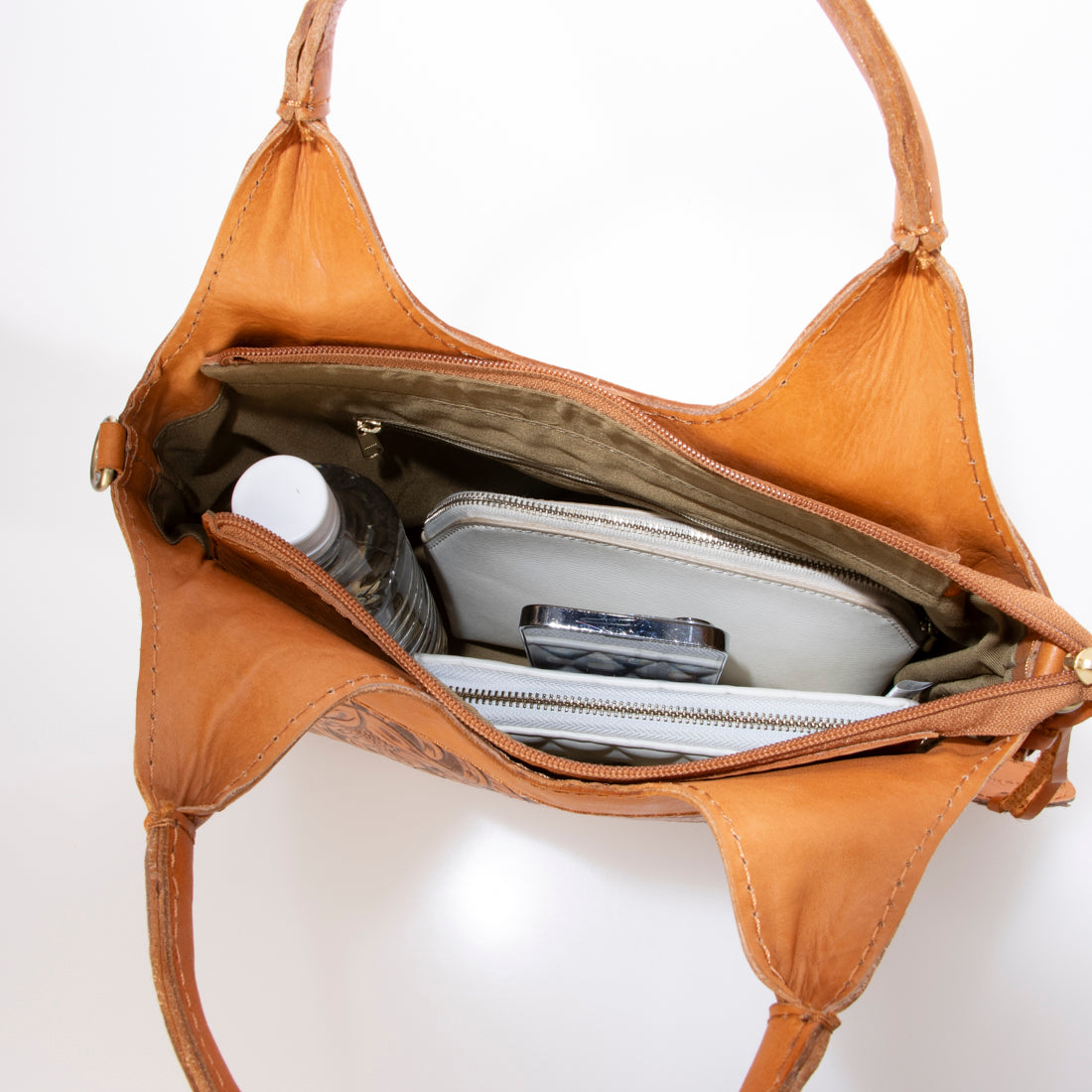 ズッケロ zucchero レザーカービング2WAYトートバッグ （BROWN） BROWN