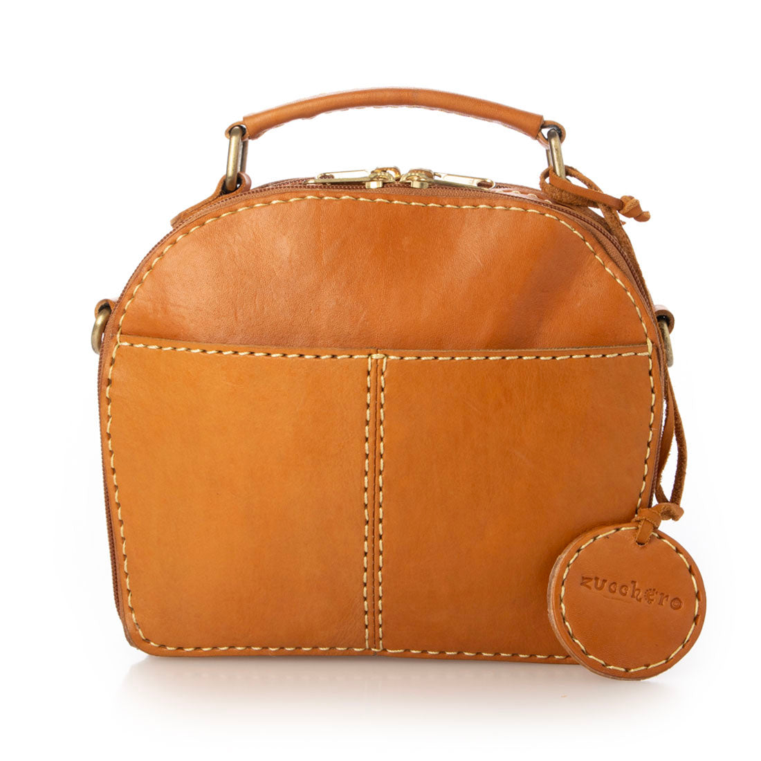 ズッケロ zucchero ズッケロ zucchero ステッチデザイン カウレザー持ち手付2WAYお財布ショルダーバッグ （BROWN） BROWN