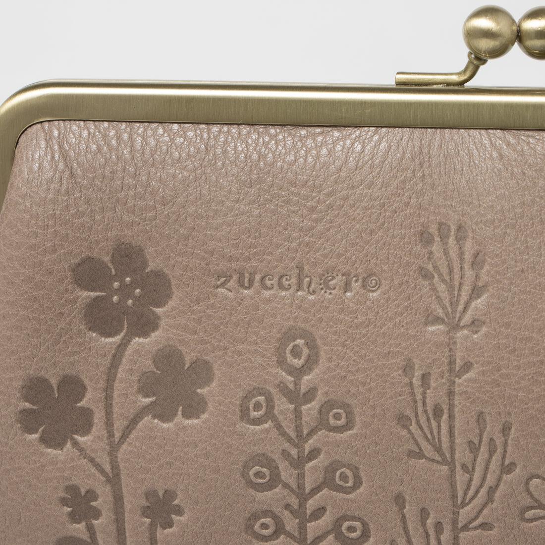 Zucchero zucchero zucchero/Zucchero Oil Shrink Leather Japanese Made Clasp Purse Long Wallet Embossed with Floral Pattern
