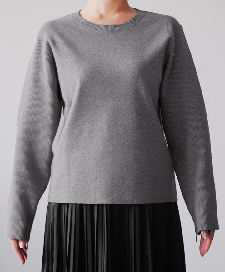 zip detail knit tops