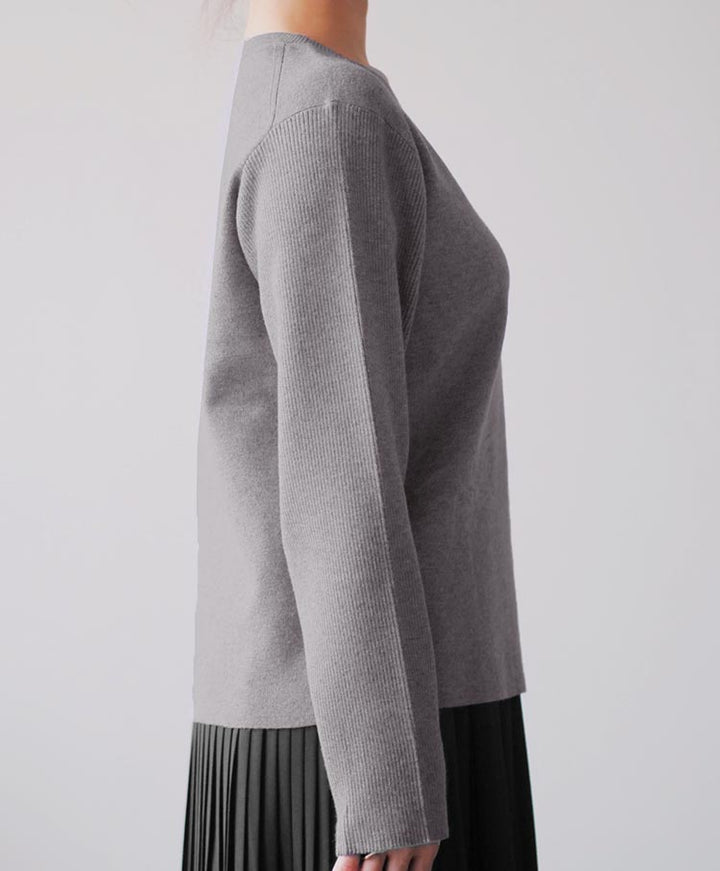 zip detail knit tops