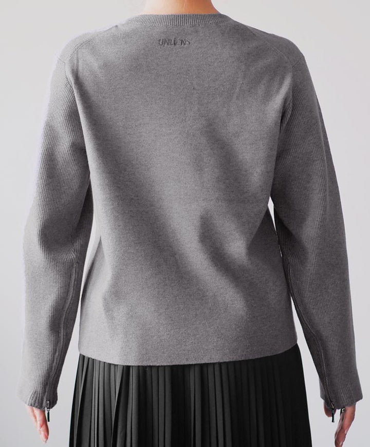 zip detail knit tops