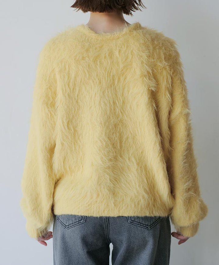 shaggy knit egg yellow