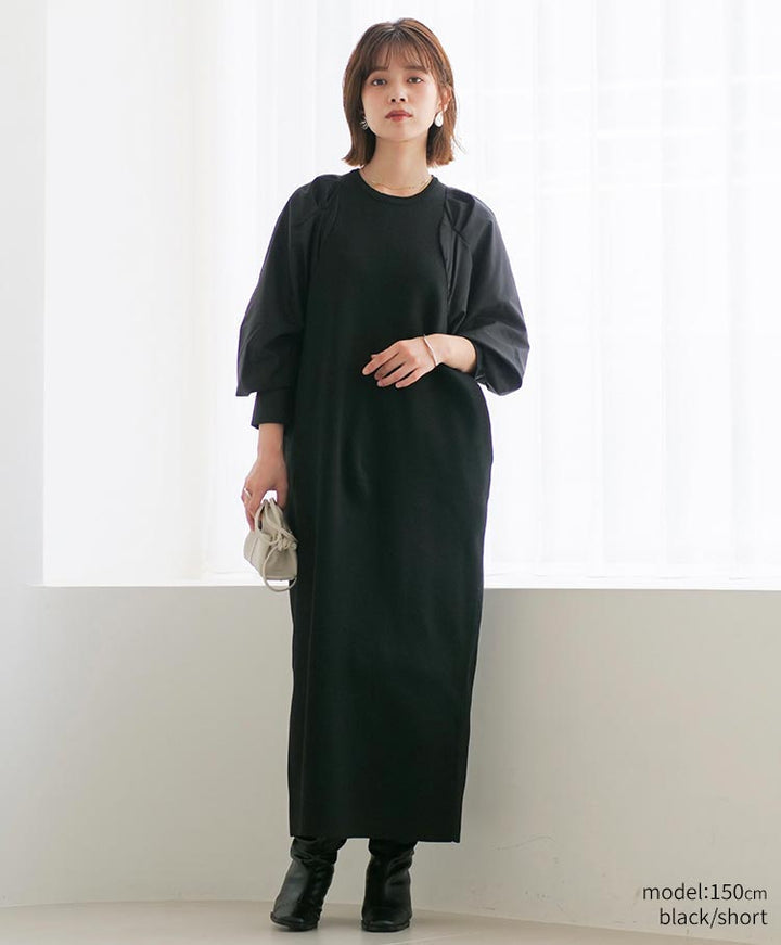 shirt sleeve knit one piece